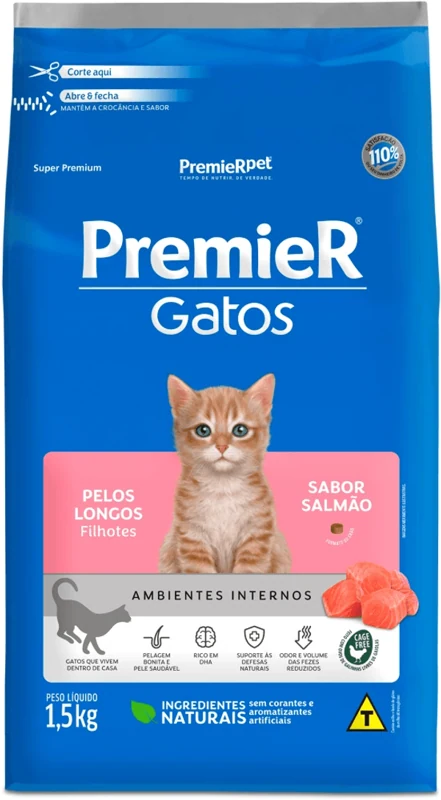 Prem Amb Int Gato Filh Pelo Longo Salm 1,5 Kg