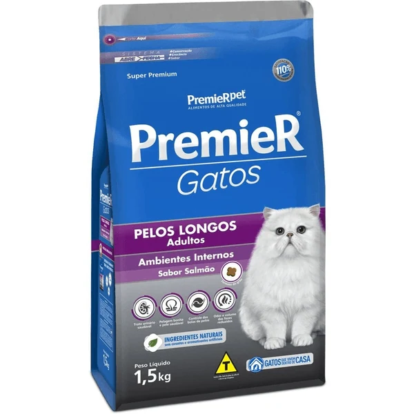 Prem Amb Int Gato Adult Pelo Longo Salm 1,5 Kg