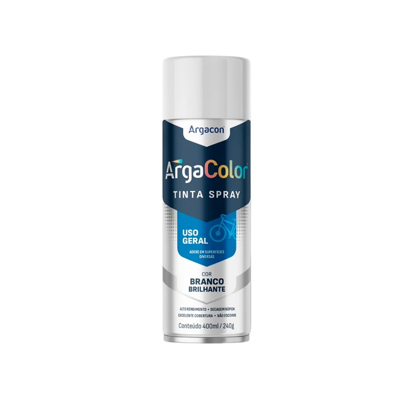 Spray Branco Brilhante Uso Geral Argacolor 400ml/240g