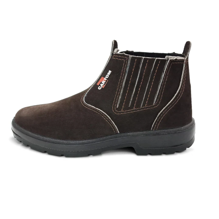 Botina Nobuck Cafe Elastica Agro Bico Pvc (tp045) Cartom