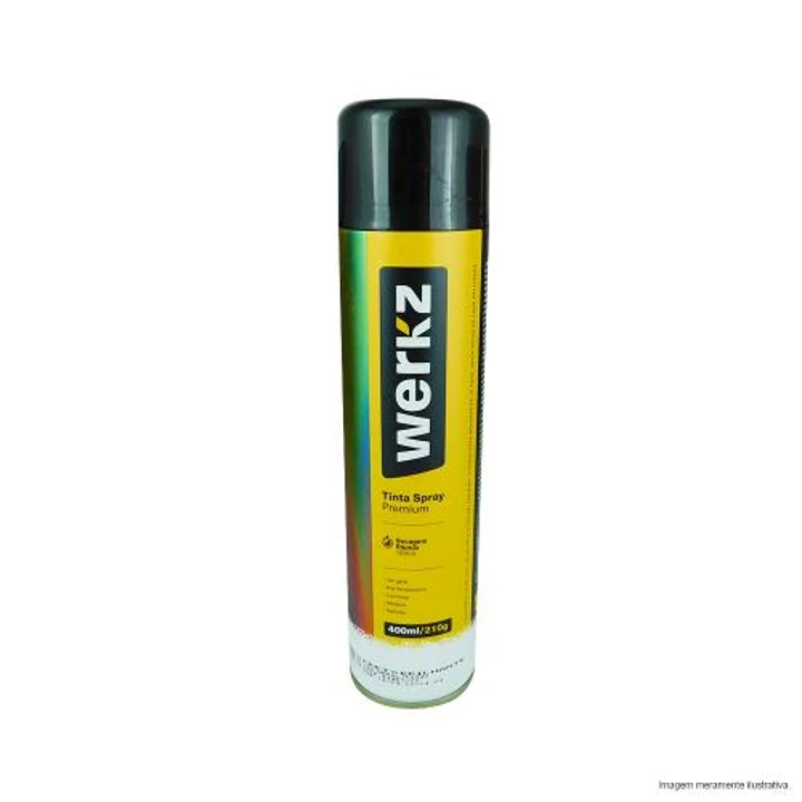 Tinta Spray Uso Geral Preto Brilhante 210g/400ml Werkz