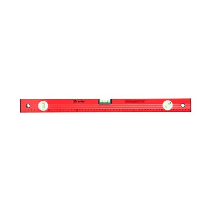 Nivel De Aluminio 24" 600mm 3 Bolhas Com Regua Vermelho Mtx