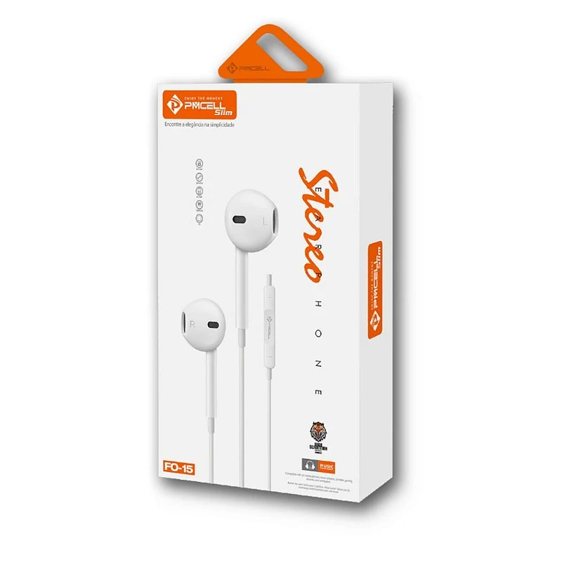 Fone De Ouvido Stereo Earphone Fo-15.enjoy The Moment Pmcell Slim