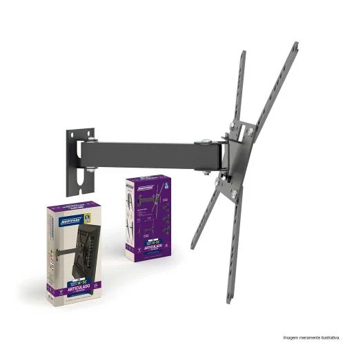 Suporte Parede Biarticulado Com Inclinacao Para Tv De 14" A 65" Preto Multivisao M2-pr