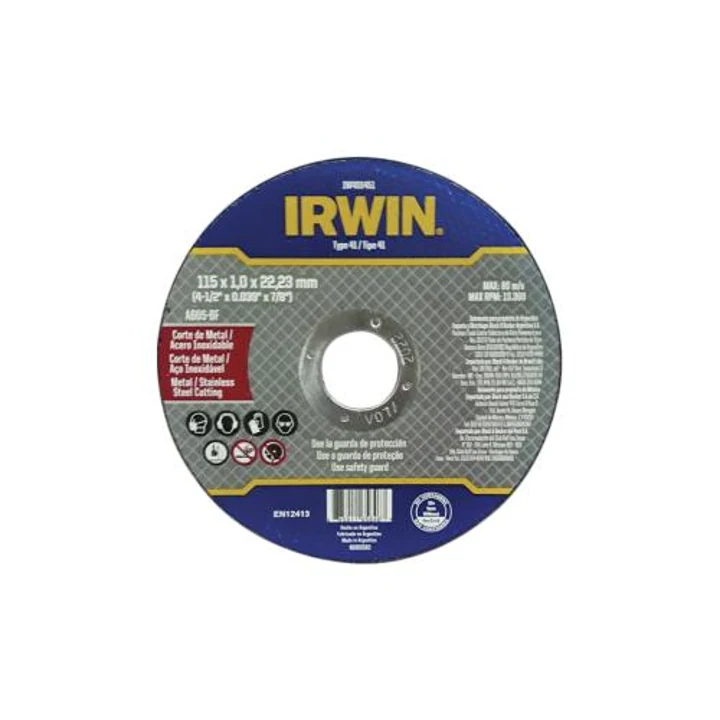 Disco De Corte Fino Metal/inox 4.1/2" X 7/8 Irwin