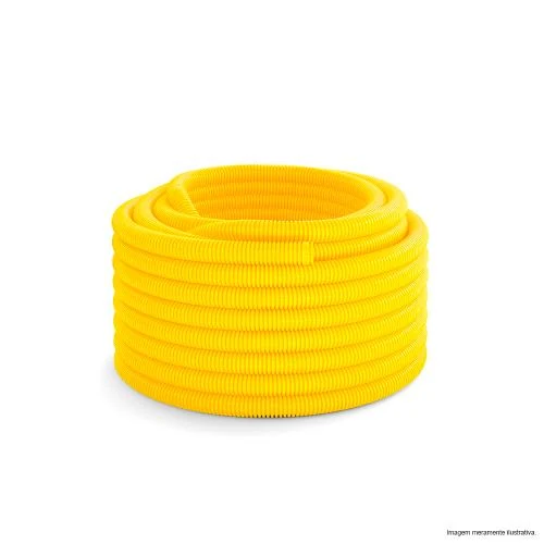 Eletroduto Corrugado Pvc Flex 25mm X 50m Amarelo Krona