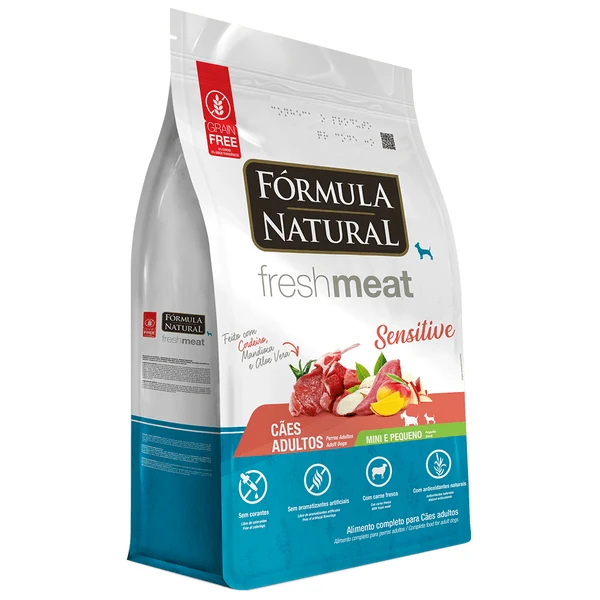 Formula Natural Fresh Meat Sensitive Daily Care Mini E Pequenos Adultos 2,5kg