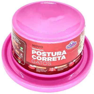 Comed Postura Correta Gato Rosa