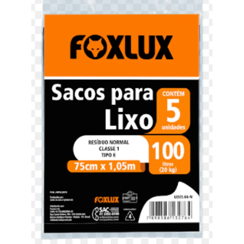 Saco Lixo 100l Pt Foxlux Almof.c5*******