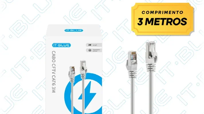 E. Cabo De Rede Rj45 Cat6 3m (ate 10.000mbps) Le-312 It-blue