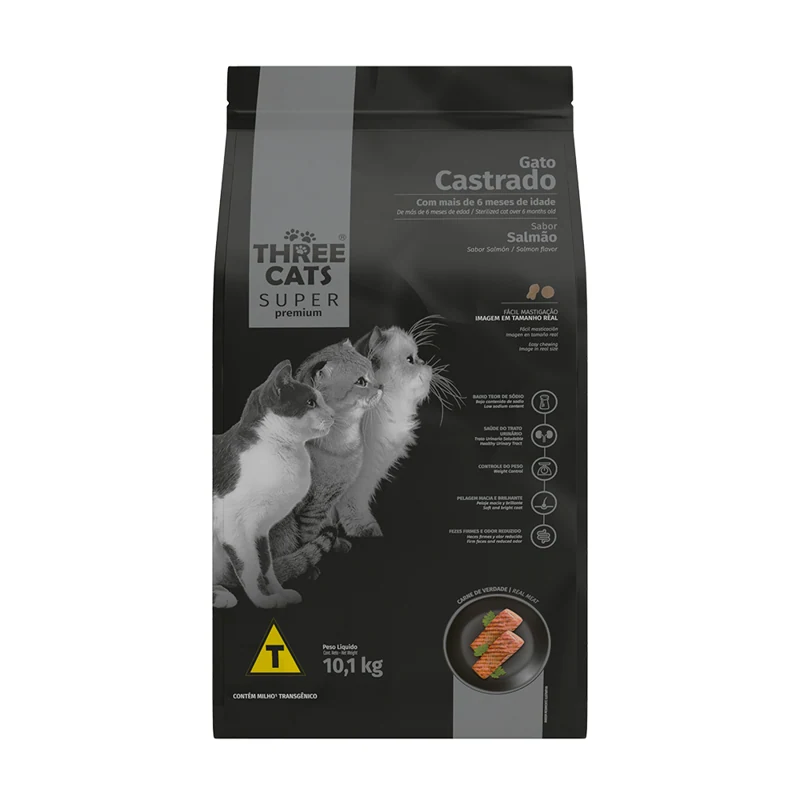 Three Cats Sp Castrados Salmão 10,1kg