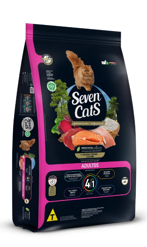 Seven Cats Adulto Salmão Carne Frango 10,1kg